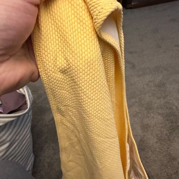 Shade & Shore Lurex Cinched Tie Back High Waist Coverage Bikini Bottom XL Yellow - Picture 6 of 7